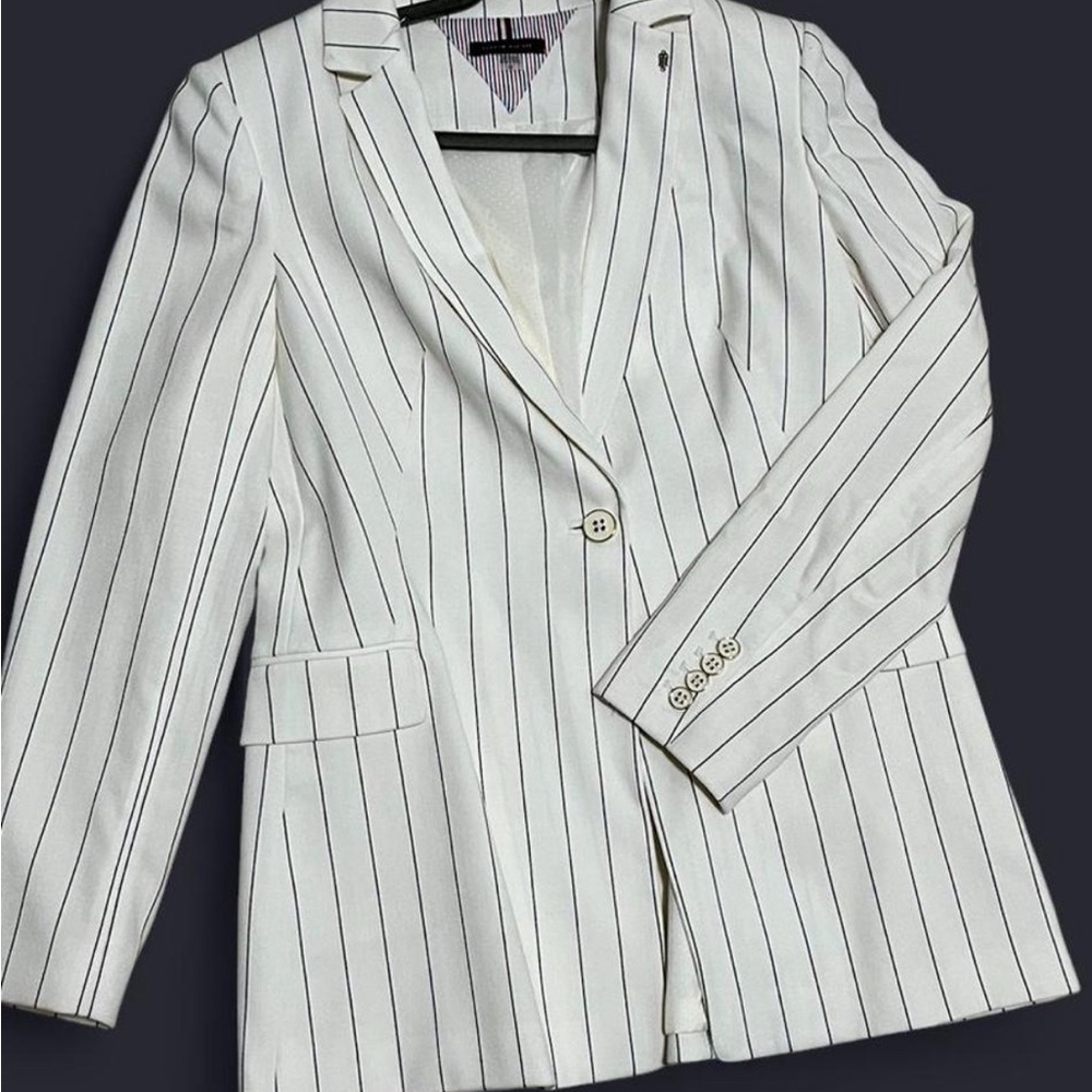 Tommy Hilfiger White Striped Blazer